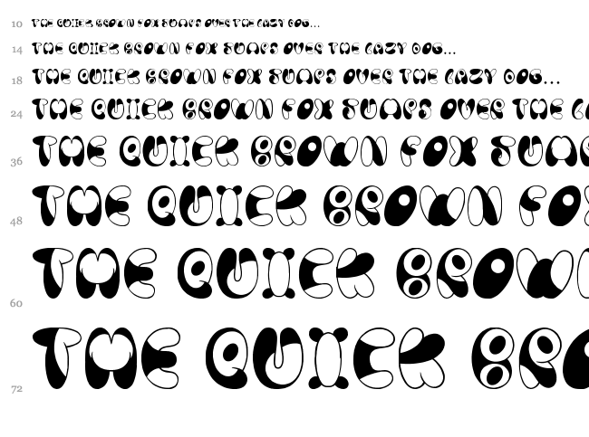 Panda Spots font waterfall